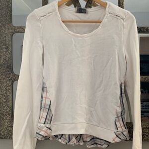 Saturday Sunday Chic White Plaid Women's Sweater